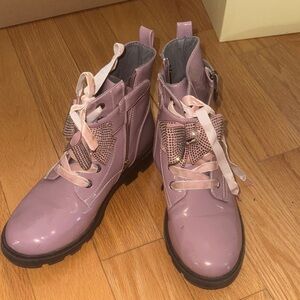 Geox Kids Pink Lace-Up Boots